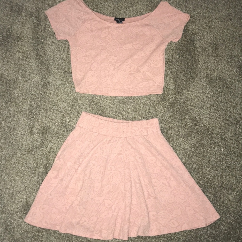 Two piece skirt and crop top set